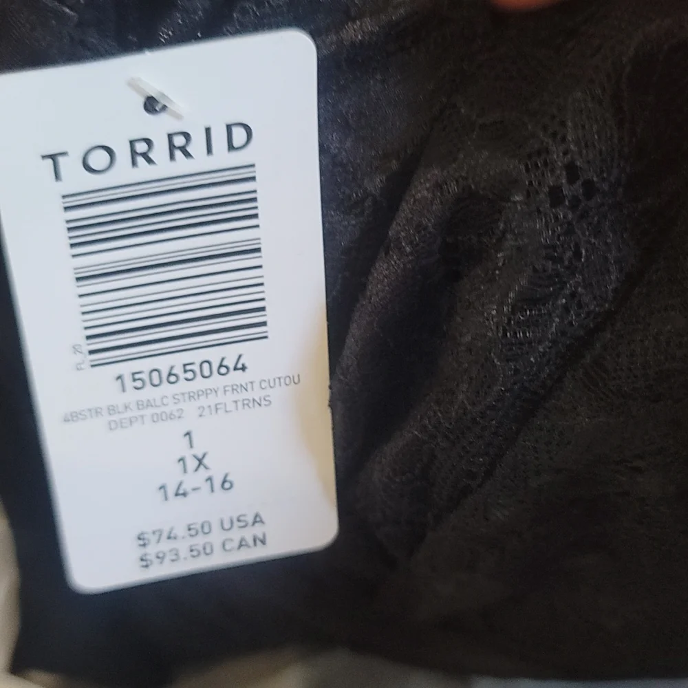 TORRID CURVE COLLECTION STRAPPY UNDERWIRE BUSTIER: LACE BLACK: NWT SZ 1_3